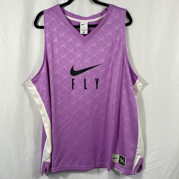 Nike Dri-Fit Purple & White Basketball Jersey Tank Top | Size 3XL - Picture 4 of 13